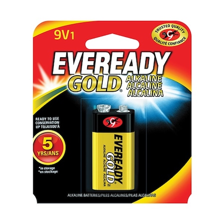 ENERGIZER Eveready A522 Battery, 9 V Battery, 565 mAh, Alkaline, Manganese Dioxide, Zinc A522BP